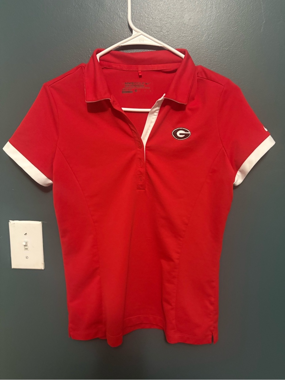 Nike Golf Red Polo with White Trim and Team Logo